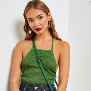 Woven Top/Halter Green